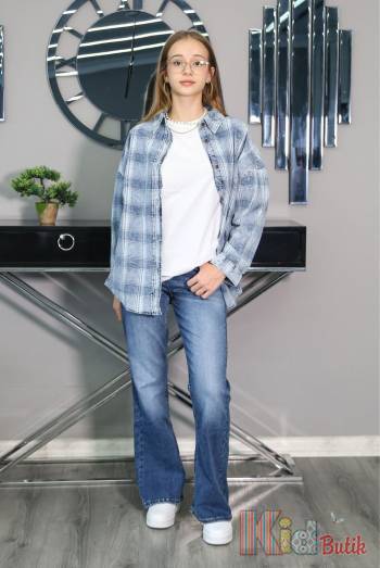 Купити Джинси кльош синього кольору для дівчинки A-yugi Jeans Аю25-44(9641) на КідБутік Джинси кльош синього кольору для дівчинки A-yugi Jeans Аю25-44(9641)