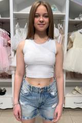 Купить Майка-топ белого цвета для девочки A-yugi Jeans Аю25-46Бл(7317) на КидБутик Майка-топ белого цвета для девочки A-yugi Jeans Аю25-46Бл(7317)