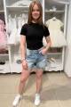 Купить Футболка укороченная черная для девочки A-yugi Jeans Аю25-47Чор на КидБутик Футболка укороченная черная для девочки A-yugi Jeans Аю25-47Чор - фото 3