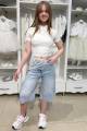 Купити Футболка укорочена молочна для дівчинки A-yugi Jeans Аю25-47Мол на КідБутік Футболка укорочена молочна для дівчинки A-yugi Jeans Аю25-47Мол - фото 3