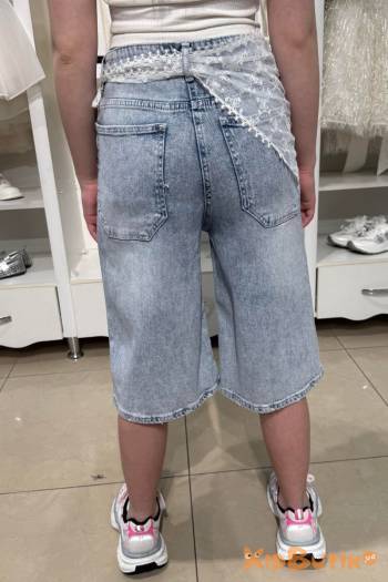 Купить Шорты джинсовые голубые для девочки A-yugi Jeans Аю25-42(9645) на КидБутик Шорты джинсовые голубые для девочки A-yugi Jeans Аю25-42(9645)