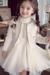 Купить Комплект пиджак+платье с бусинами Bolina Baby И26-6(210) на КидБутик Комплект пиджак+платье с бусинами Bolina Baby И26-6(210)