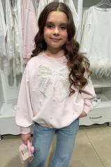 Свитшот светло-розовый с бантом Bolina Baby И26-23(8980)