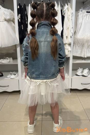 Купить Джинсовая куртка с кружевом для девочки Bolina Baby И26-20(6679) на КидБутик Джинсовая куртка с кружевом для девочки Bolina Baby И26-20(6679)