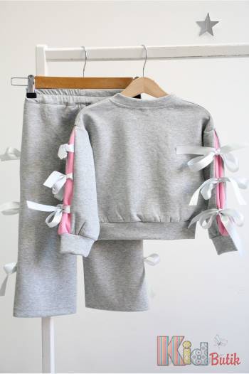 Купити Костюм 2-ка сірий світшот+штани палаццо "Бантики" Bolina Baby И26-31(13588) на КідБутік Костюм 2-ка сірий світшот+штани палаццо "Бантики" Bolina Baby И26-31(13588)
