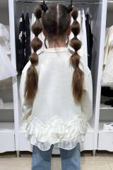 Свитшот молочный с полупрозрачным воланом Bolina Baby И26-66Мол(Z8983)