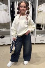 Свитшот молочный с бантиком Bolina Baby И26-71Мол(Z8968)