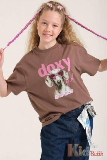 Купити Футболка шоколадна з таксою "Doxy girl" LOCOLOCO ЛЛ26-6Шок(8633) на КідБутік Футболка шоколадна з таксою "Doxy girl" LOCOLOCO ЛЛ26-6Шок(8633)