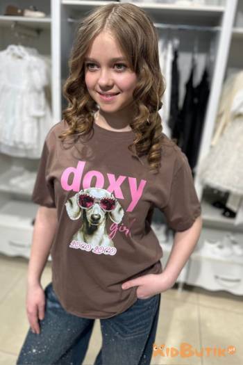 Купити Футболка шоколадна з таксою "Doxy girl" LOCOLOCO ЛЛ26-6Шок(8633) на КідБутік Футболка шоколадна з таксою "Doxy girl" LOCOLOCO ЛЛ26-6Шок(8633)