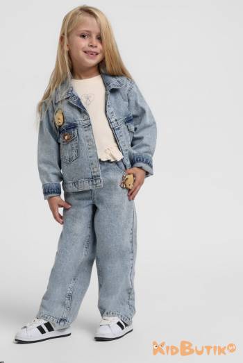 Купить Джинси голубого цвета для девочки Escabel Kids Ес26-22(26117) на КидБутик Джинси голубого цвета для девочки Escabel Kids Ес26-22(26117)