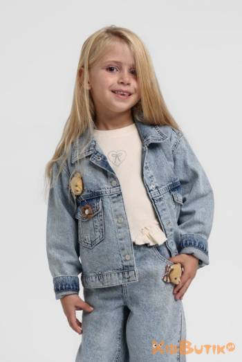 Купити Джинсова куртка блакитного кольору для дівчинки Escabel Kids Ес26-21(26115) на КідБутік Джинсова куртка блакитного кольору для дівчинки Escabel Kids Ес26-21(26115)