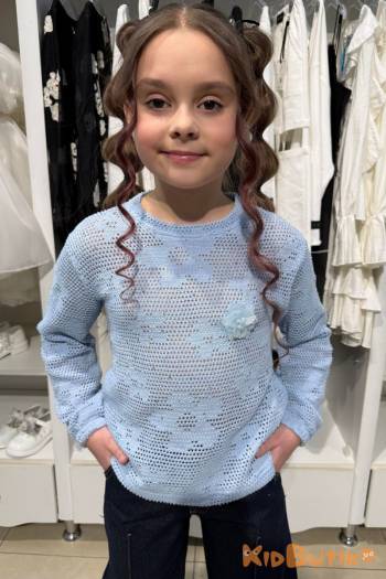 Купити Кофточка зі стразами блакитного кольору для дівчинки Escabel Kids Ес26-4Блак(36148) на КідБутік Кофточка зі стразами блакитного кольору для дівчинки Escabel Kids Ес26-4Блак(36148)