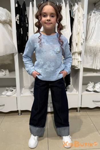 Купити Кофточка зі стразами блакитного кольору для дівчинки Escabel Kids Ес26-4Блак(36148) на КідБутік Кофточка зі стразами блакитного кольору для дівчинки Escabel Kids Ес26-4Блак(36148)