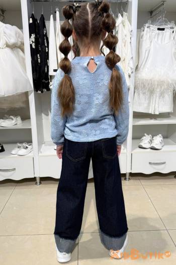 Купити Кофточка зі стразами блакитного кольору для дівчинки Escabel Kids Ес26-4Блак(36148) на КідБутік Кофточка зі стразами блакитного кольору для дівчинки Escabel Kids Ес26-4Блак(36148)