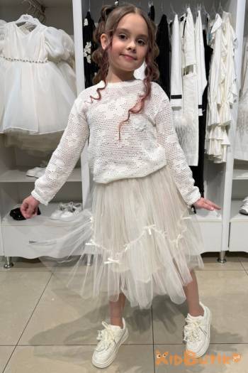 Купити Кофточка зі стразами кремового кольору для дівчинки Escabel Kids Ес26-4Крем(36148) на КідБутік Кофточка зі стразами кремового кольору для дівчинки Escabel Kids Ес26-4Крем(36148)