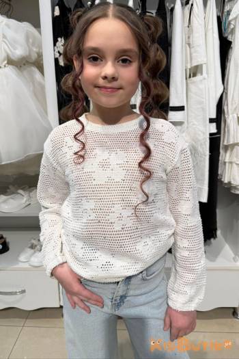 Купити Кофточка зі стразами кремового кольору для дівчинки Escabel Kids Ес26-4Крем(36148) на КідБутік Кофточка зі стразами кремового кольору для дівчинки Escabel Kids Ес26-4Крем(36148)