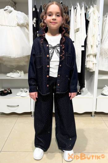 Купить Джинсы со стразами для девочки Escabel Kids Ес26-3(26149) на КидБутик Джинсы со стразами для девочки Escabel Kids Ес26-3(26149)