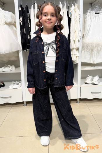 Купить Джинсы со стразами для девочки Escabel Kids Ес26-3(26149) на КидБутик Джинсы со стразами для девочки Escabel Kids Ес26-3(26149)