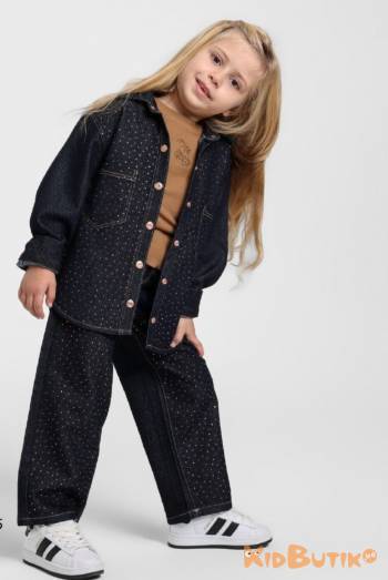 Купить Джинсы синие со стразами для девочки Escabel Kids Ес26-2(26109) на КидБутик Джинсы синие со стразами для девочки Escabel Kids Ес26-2(26109)