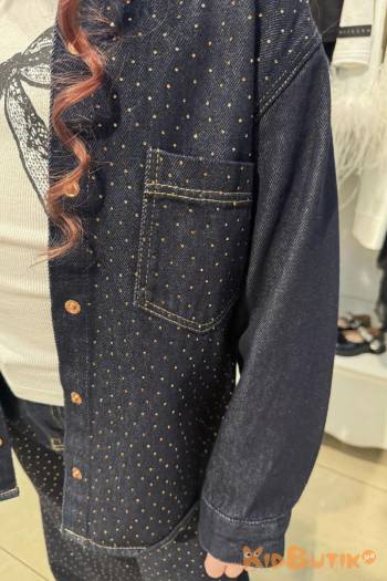 Купити Джинсова куртка зі стразами синього кольору Escabel Kids Ес26-6(26148) на КідБутік Джинсова куртка зі стразами синього кольору Escabel Kids Ес26-6(26148)