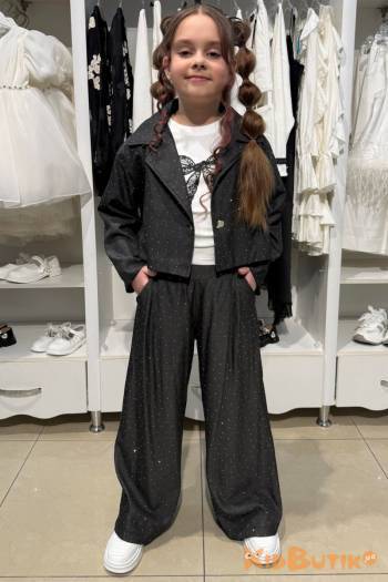 Купить Костюм 2-ка черный штаны+пиджак со стразами Escabel Kids Ес26-28(36184) на КидБутик Костюм 2-ка черный штаны+пиджак со стразами Escabel Kids Ес26-28(36184)