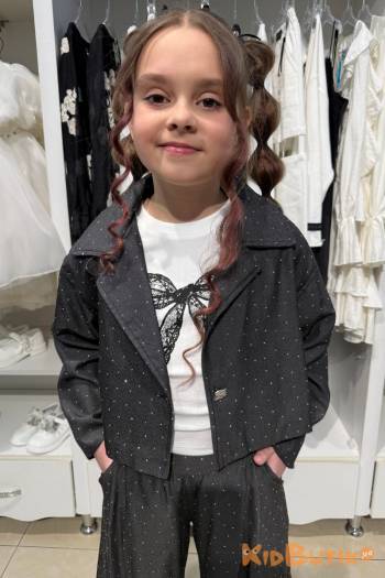 Купить Костюм 2-ка черный штаны+пиджак со стразами Escabel Kids Ес26-28(36184) на КидБутик Костюм 2-ка черный штаны+пиджак со стразами Escabel Kids Ес26-28(36184)