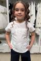 Купить Футболка белая с кружевом и розами Escabel Kids Ес26-31Мол(36198) на КидБутик Футболка белая с кружевом и розами Escabel Kids Ес26-31Мол(36198) - фото