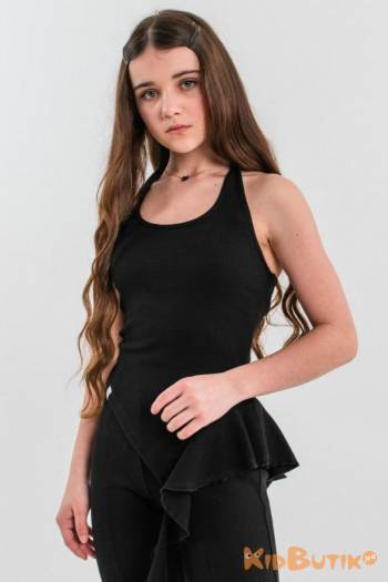 Купити Майка халтер чорна з асиметричним воланом Suzie Сю26-17ЧорTP055-Y6F22) на КідБутік Майка халтер чорна з асиметричним воланом Suzie Сю26-17ЧорTP055-Y6F22)
