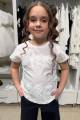 Купить Футболка белая с кружевом и розами Escabel Kids Ес26-31Мол(36197) на КидБутик Футболка белая с кружевом и розами Escabel Kids Ес26-31Мол(36197) - фото