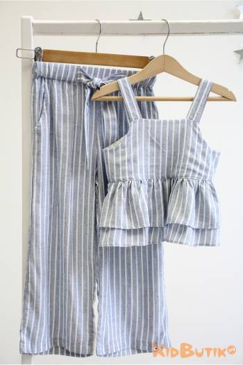 Купить Костюм в полоску штаны+топ для девочки Çikoby Сік26-39(СК75413) на КидБутик Костюм в полоску штаны+топ для девочки Çikoby Сік26-39(СК75413)