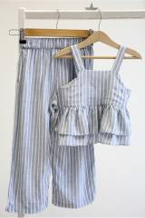 Купить Костюм в полоску штаны+топ для девочки Çikoby Сік26-39(СК75413) на КидБутик Костюм в полоску штаны+топ для девочки Çikoby Сік26-39(СК75413)