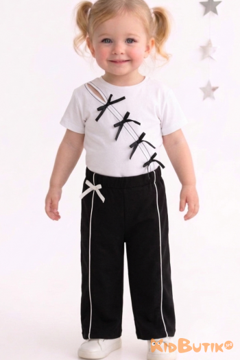 Купити Костюм 2-ка футболка +палаццо для дівчинки Çikoby Сік26-38(СК75403) на КідБутік Костюм 2-ка футболка +палаццо для дівчинки Çikoby Сік26-38(СК75403)