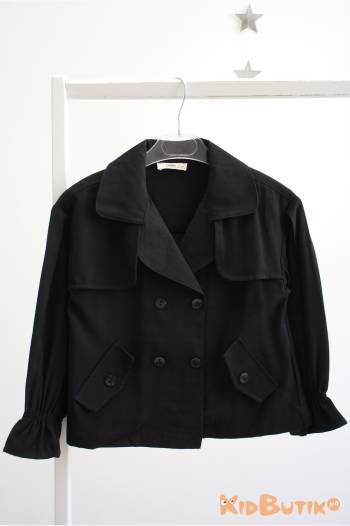 Купить Пиджак тренч черный для девочки Çikoby Сік26-21(СК50416) на КидБутик Пиджак тренч черный для девочки Çikoby Сік26-21(СК50416)