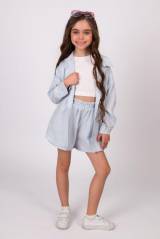 Купить Костюм 2-ка рубашка+шорты для девочки Mevis Ме26-11(5839) на КидБутик Костюм 2-ка рубашка+шорты для девочки Mevis Ме26-11(5839)