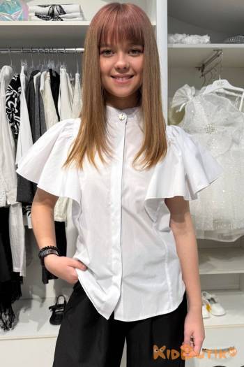 Купити Блуза біла з рукавами-оборками Флоренс Suzie Сю26-80Бл(BL037-Y6F13) на КідБутік Блуза біла з рукавами-оборками Флоренс Suzie Сю26-80Бл(BL037-Y6F13)