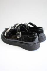 Купить Туфли лаковые черные с бантиком из бусин Fasion Kids 26-5597(2676)Чор на КидБутик Туфли лаковые черные с бантиком из бусин Fasion Kids 26-5597(2676)Чор