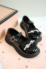 Купить Туфли лаковые черные с бантиком из бусин Fasion Kids 26-5597(2676)Чор на КидБутик Туфли лаковые черные с бантиком из бусин Fasion Kids 26-5597(2676)Чор