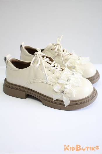 Купити Туфлі бежеві на шнурівці для дівчинки Fasion Kids 26-8831Св,беж на КідБутік Туфлі бежеві на шнурівці для дівчинки Fasion Kids 26-8831Св,беж