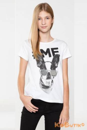 Купити Футболка біла зі псом #ME Reporter Young Р26-69(0440G-04-200) на КідБутік Футболка біла зі псом #ME Reporter Young Р26-69(0440G-04-200)