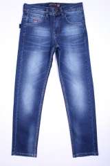 Купить Джинсы слим для мальчика синего цвета A-yugi Jeans Т15-52 З на КидБутик Джинсы слим для мальчика синего цвета A-yugi Jeans Т15-52 З