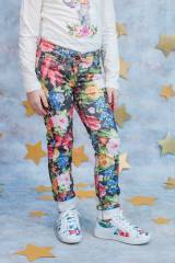 Штаны скини для девочки с цветочным принтом A-yugi Jeans Т15-57 З